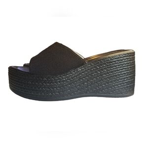 New Black chunky platform wedges